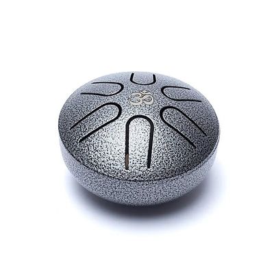 Mini Steel Tongue Drum - staalgrijs - 7,5cm - 6 notes - OM - A Major