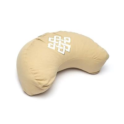 Meditatiekussen halve maan - oneindige knoop - beige