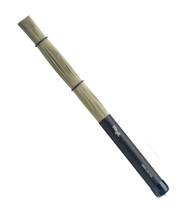 Straw brush with black rubber handle grip