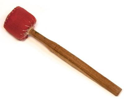 Klankschaalklopper vilt - extra small - rood - Ø 50mm/L 23cm