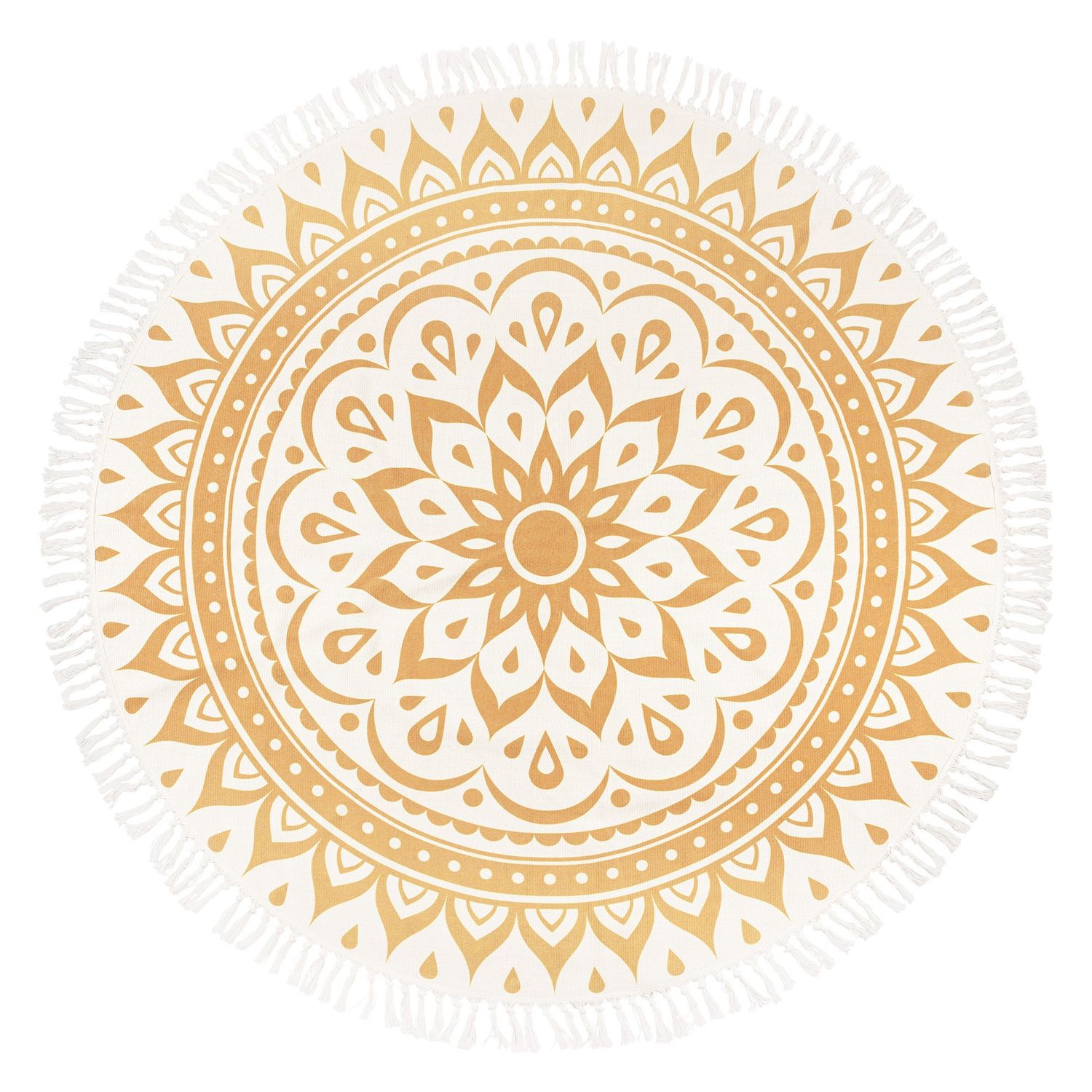 Meditation Rug - Vintage Gold / Floral Design