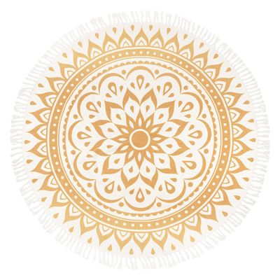 Meditation Rug - Vintage Gold / Floral Design