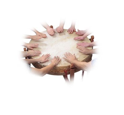 Powwow drum - koeienvel - Ø 90cm - H 16cm
