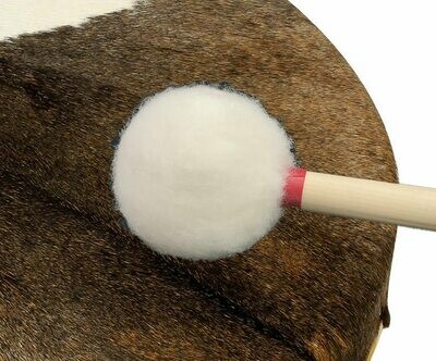Drumklopper lamswol Ø 4,5cm - lengte 38cm