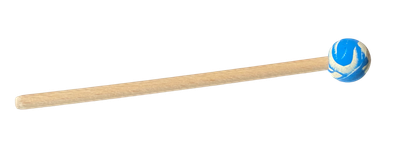 Klankschaalklopper rubber blauw/wit Ø 20mm/L 150mm