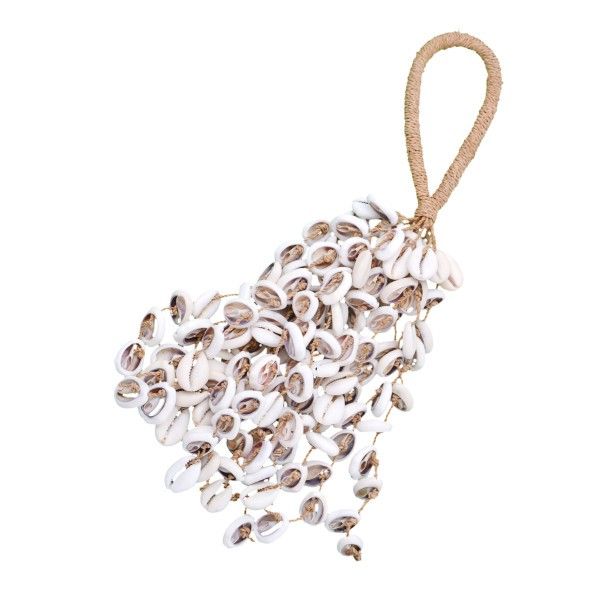 Shell rattle with handle - Cowry shells