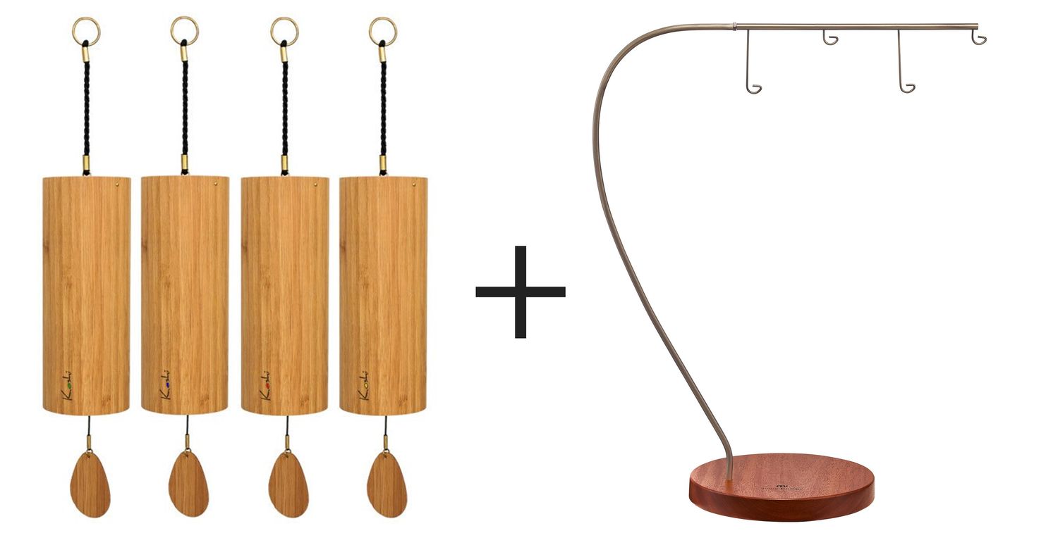 Koshi wind chime set 4 stuks + statief - THE ORIGINAL