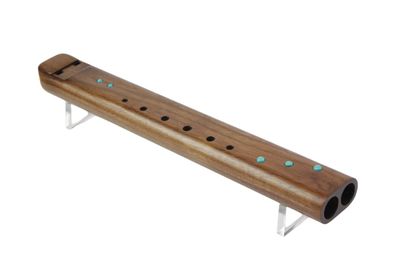 Nova dubbele fluit - G - Walnut &amp; Turquoise