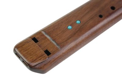 Nova dubbele fluit - G - Walnut &amp; Turquoise