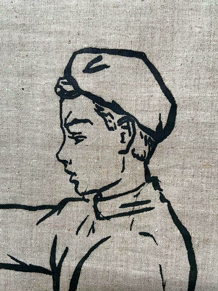 Russische veiligheidsinstructies op linnen