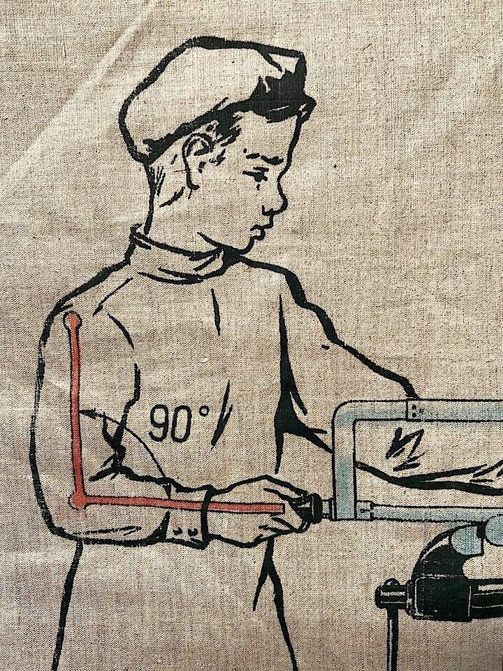 Russische veiligheidsinstructies op linnen