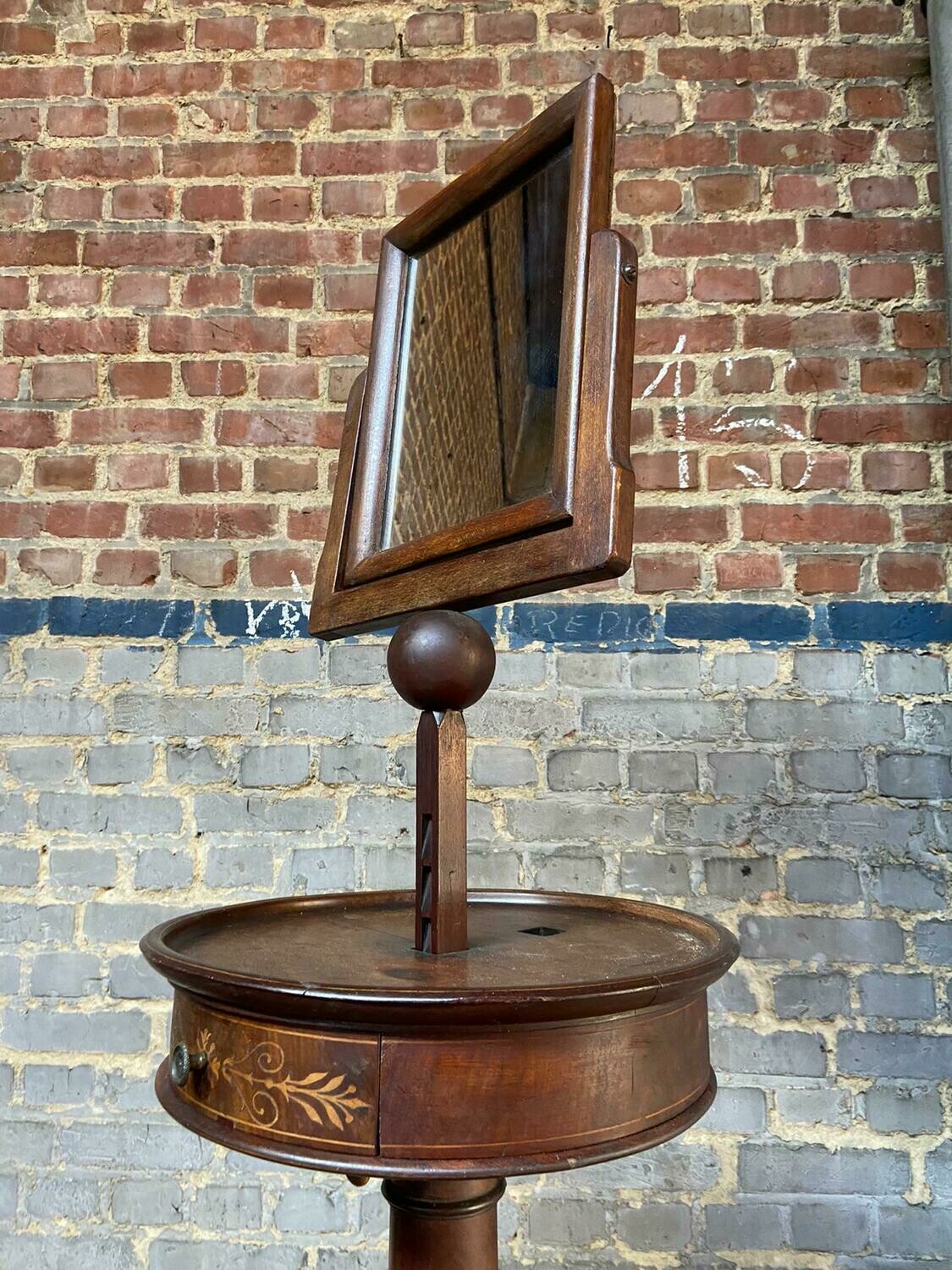 Antique Mahogany Mirror Stand (Shaving Mirror) with one drawer.