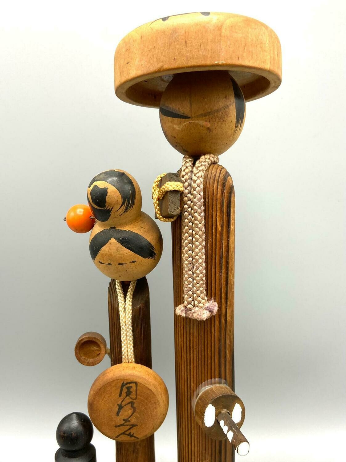 Creative Artistic Vintage Shimizu Jirocho Samurai Japanese Wood KOKESHI Doll