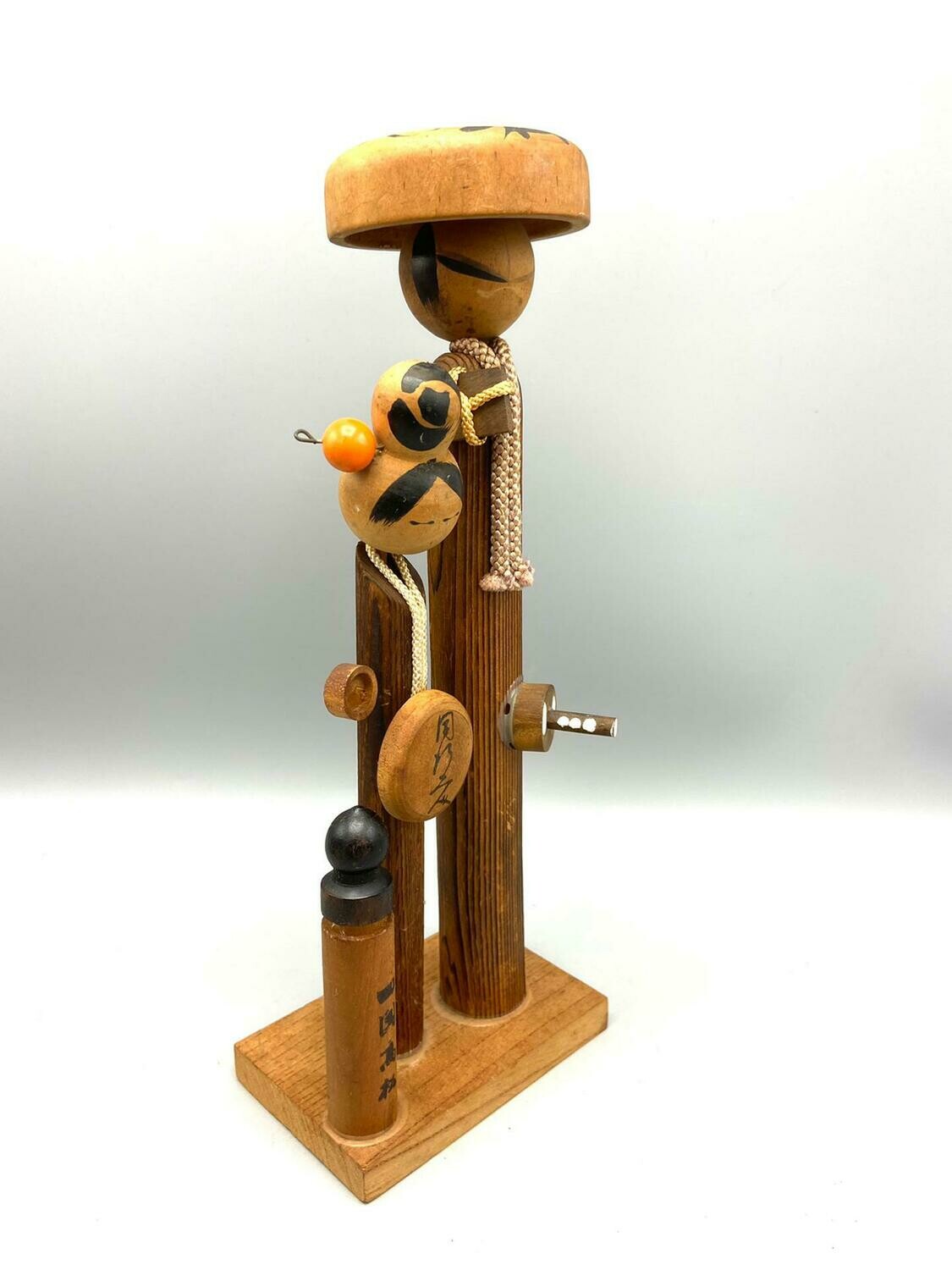 Creative Artistic Vintage Shimizu Jirocho Samurai Japanese Wood KOKESHI Doll