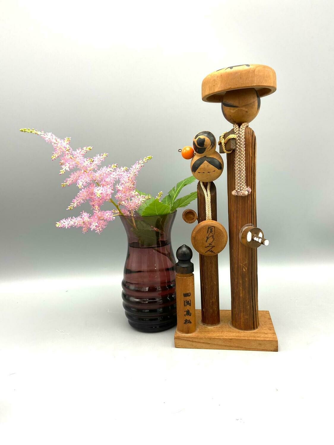 Creative Artistic Vintage Shimizu Jirocho Samurai Japanese Wood KOKESHI Doll