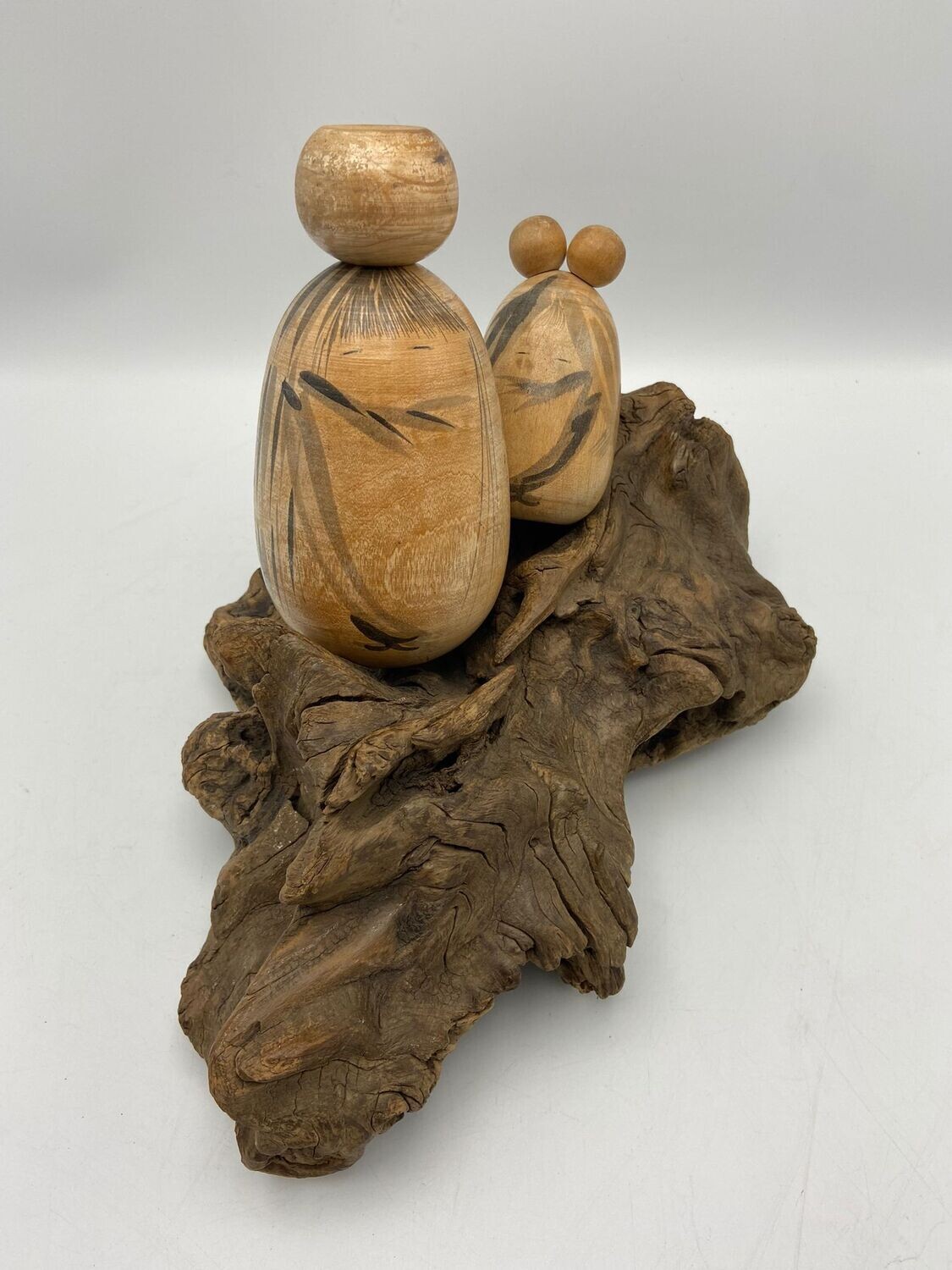 zeldzame set moeder en dochter kokeshi door Chie Tanaka