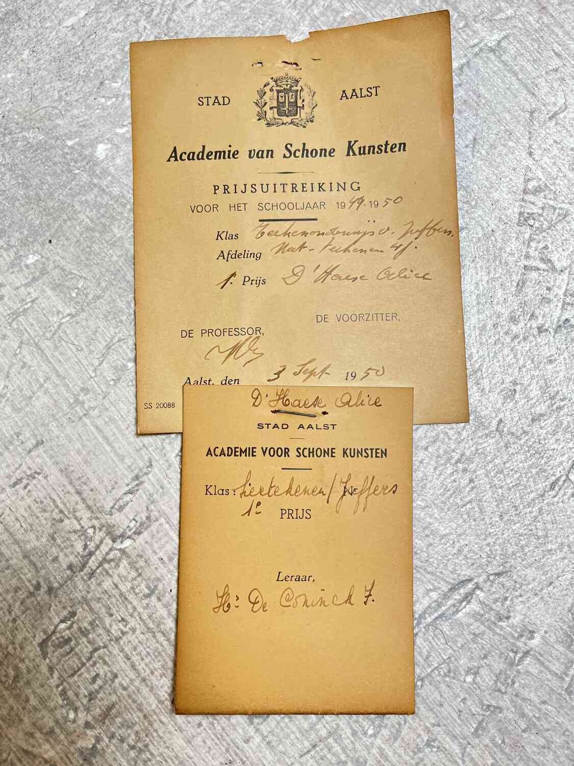 Paravent Art Painting 1950 by Alice D'Haese