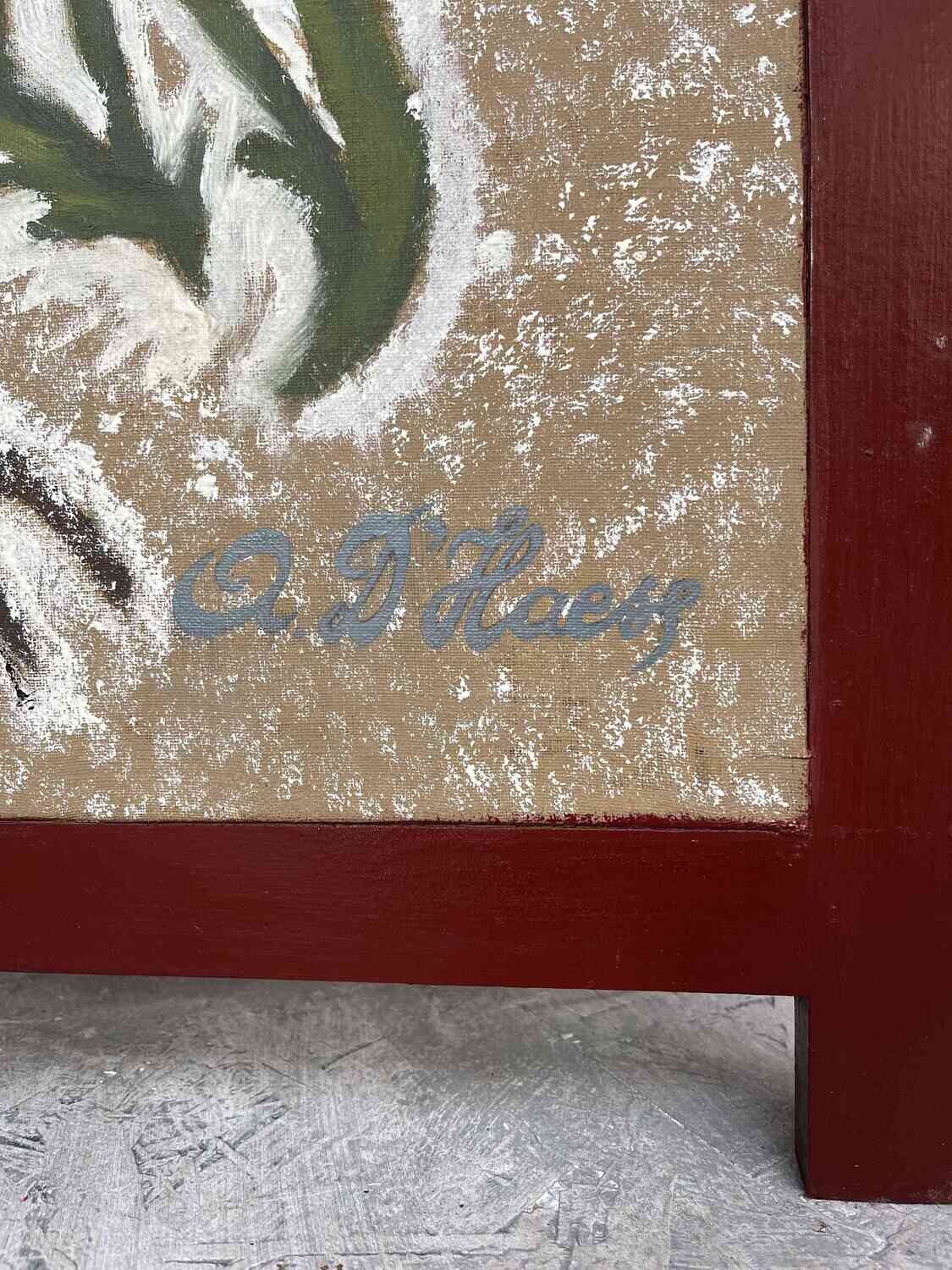 Paravent Art Painting 1950 by Alice D'Haese