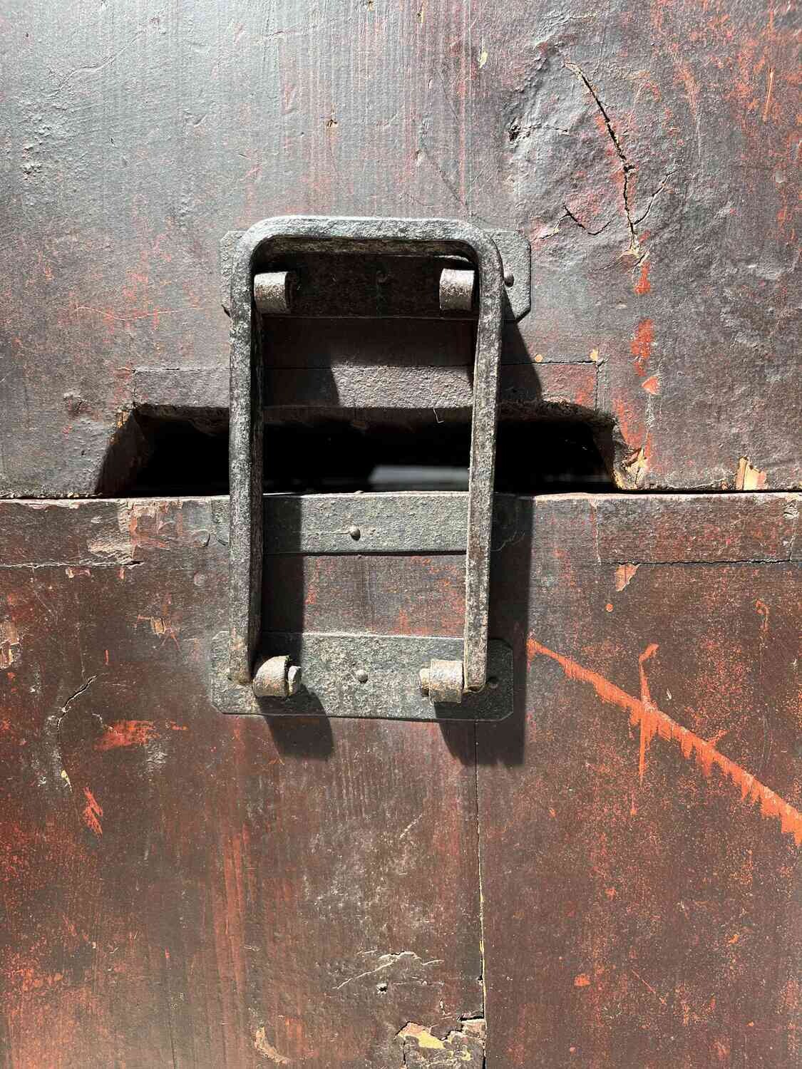 Antique Japanese Isho-Dansu 2 Piece Kimono Storage Box Original Urushi Lacquer Finish