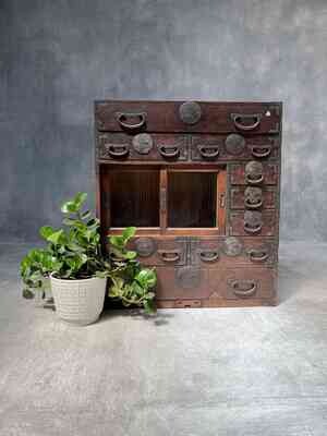 Antique Japanese Choba Dansu merchant chest - late Edo period