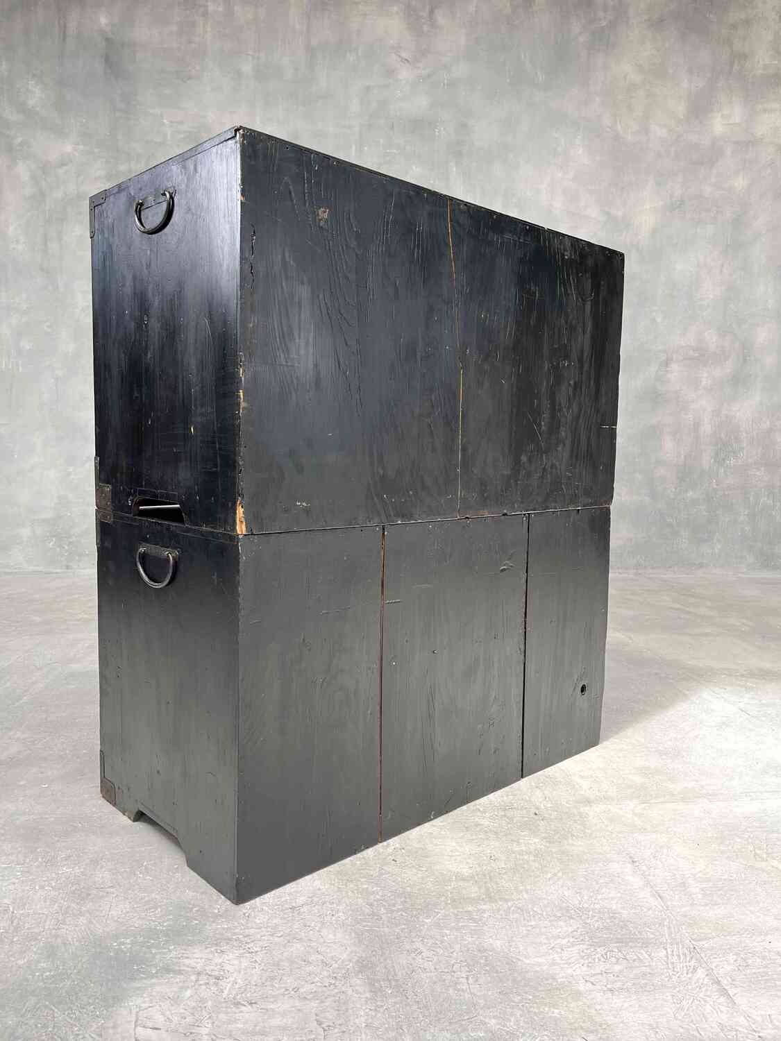 Antique Japanese Isho-Dansu 2-Piece Kasane Kimono Closet