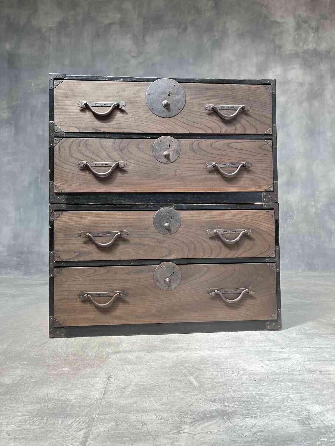 Antique Japanese Isho-Dansu 2-Piece Kasane Kimono Closet