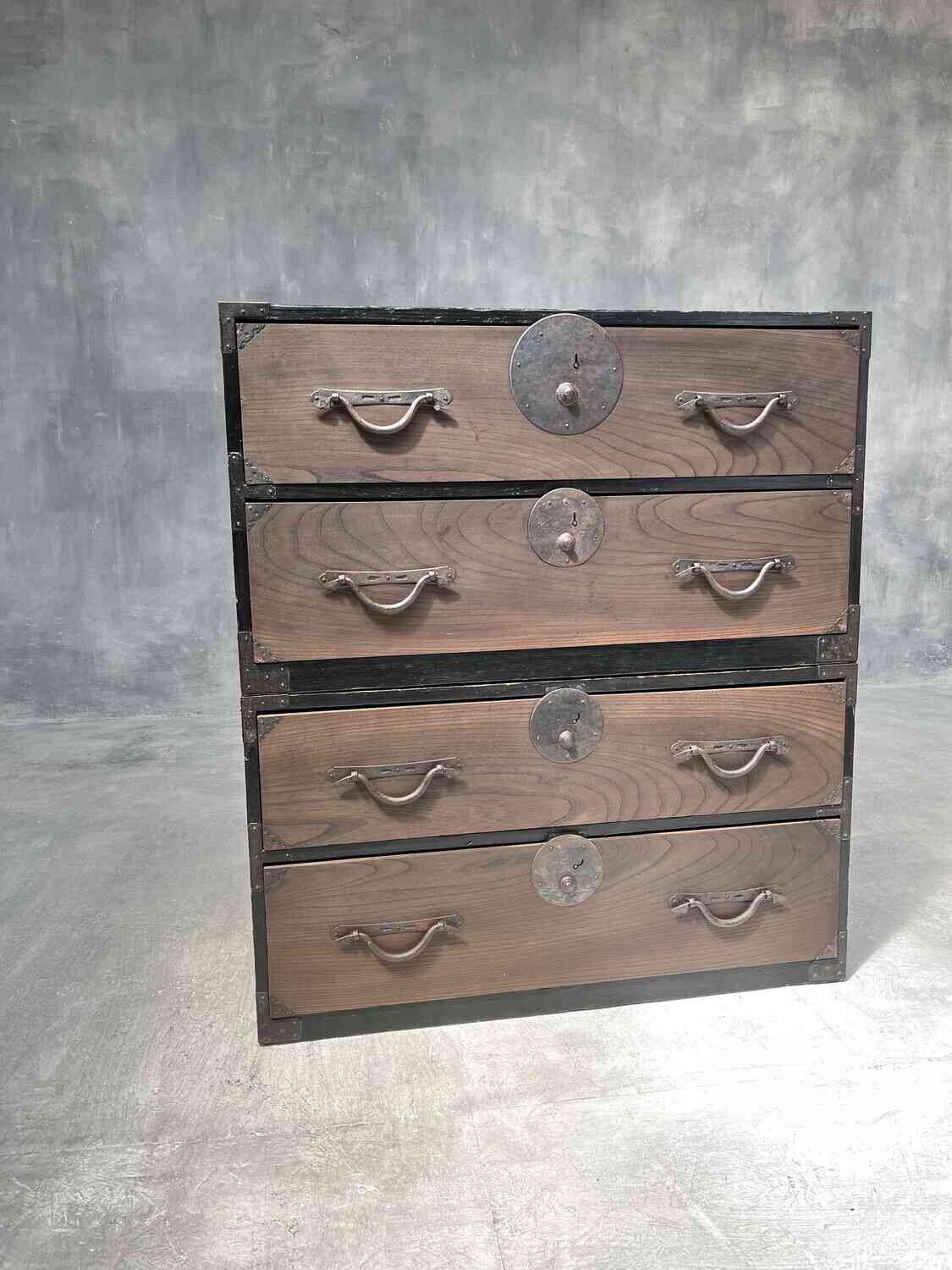 Antique Japanese Isho-Dansu 2-Piece Kasane Kimono Closet