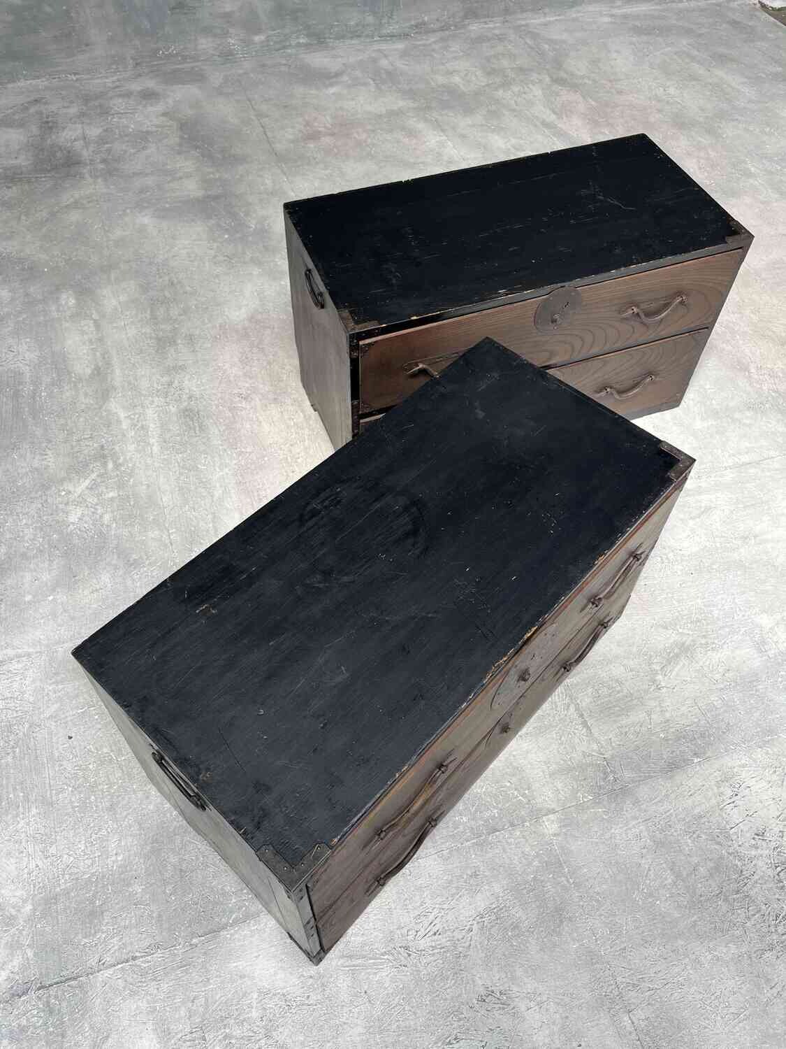 Antique Japanese Isho-Dansu 2-Piece Kasane Kimono Closet