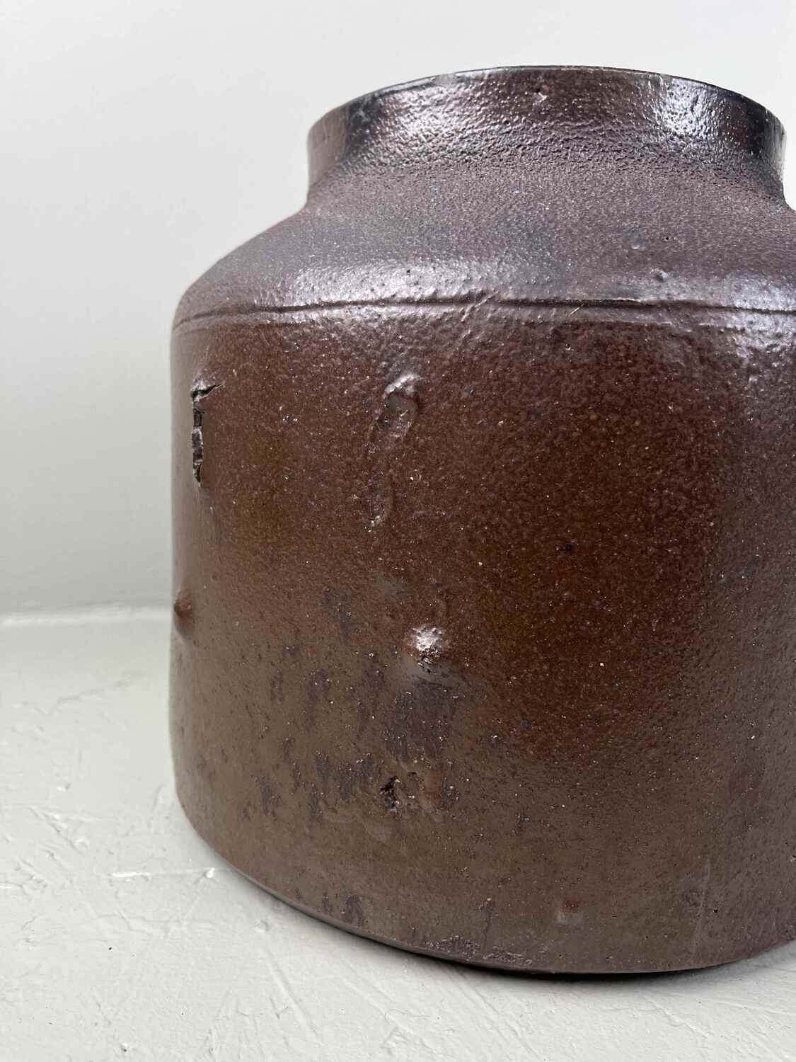 Geglazuurde aardewerk voorraadpot Japan