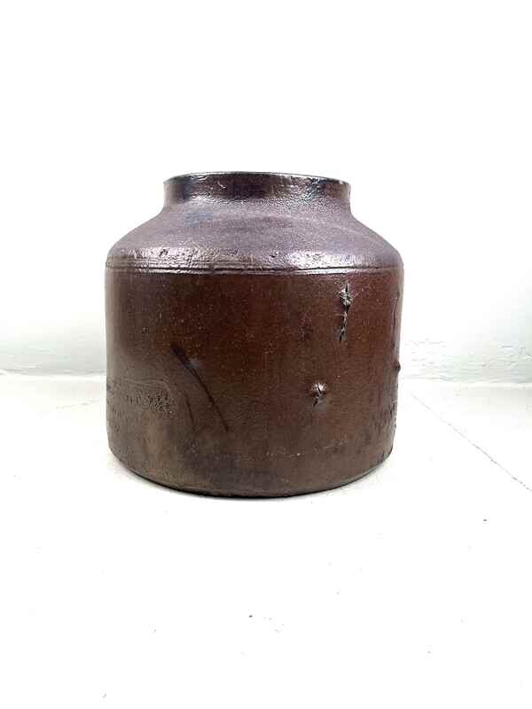 Glazed earthenware storage jar Japan