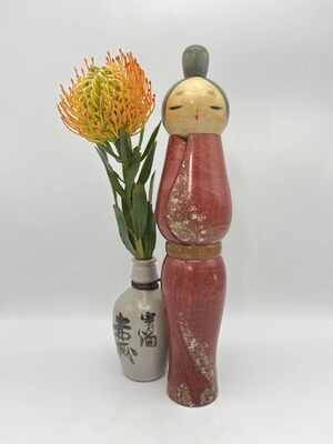Vintage sosaku kokeshi door Ryazu Tsujita