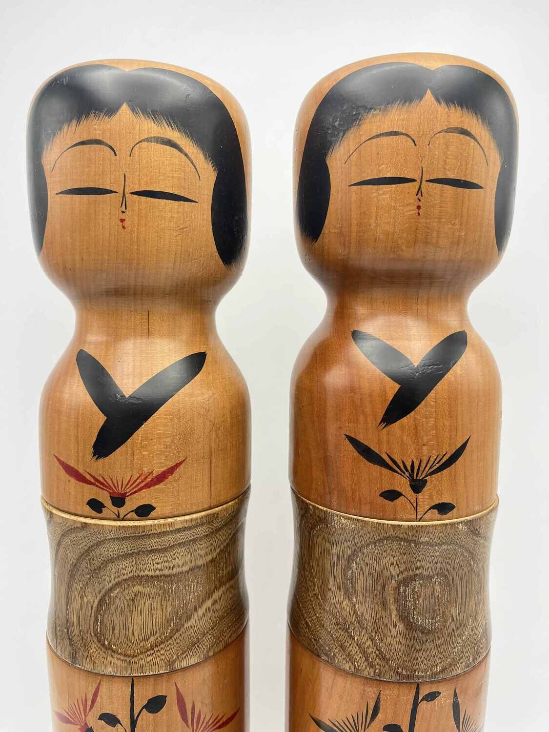 Set of 2 vintage sosaku kokeshi by Kaganuma Masayuki
