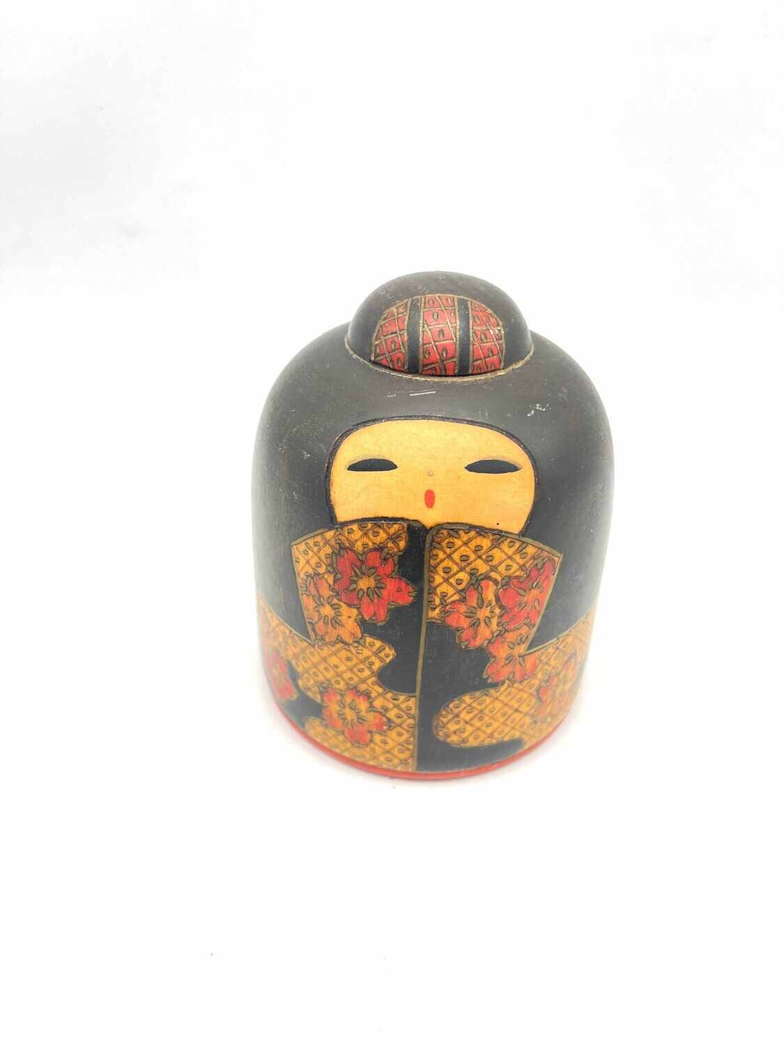 Vintage sosaku kokeshi door Fumio Tomidokoro
