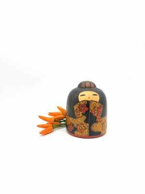 Vintage sosaku kokeshi door Fumio Tomidokoro