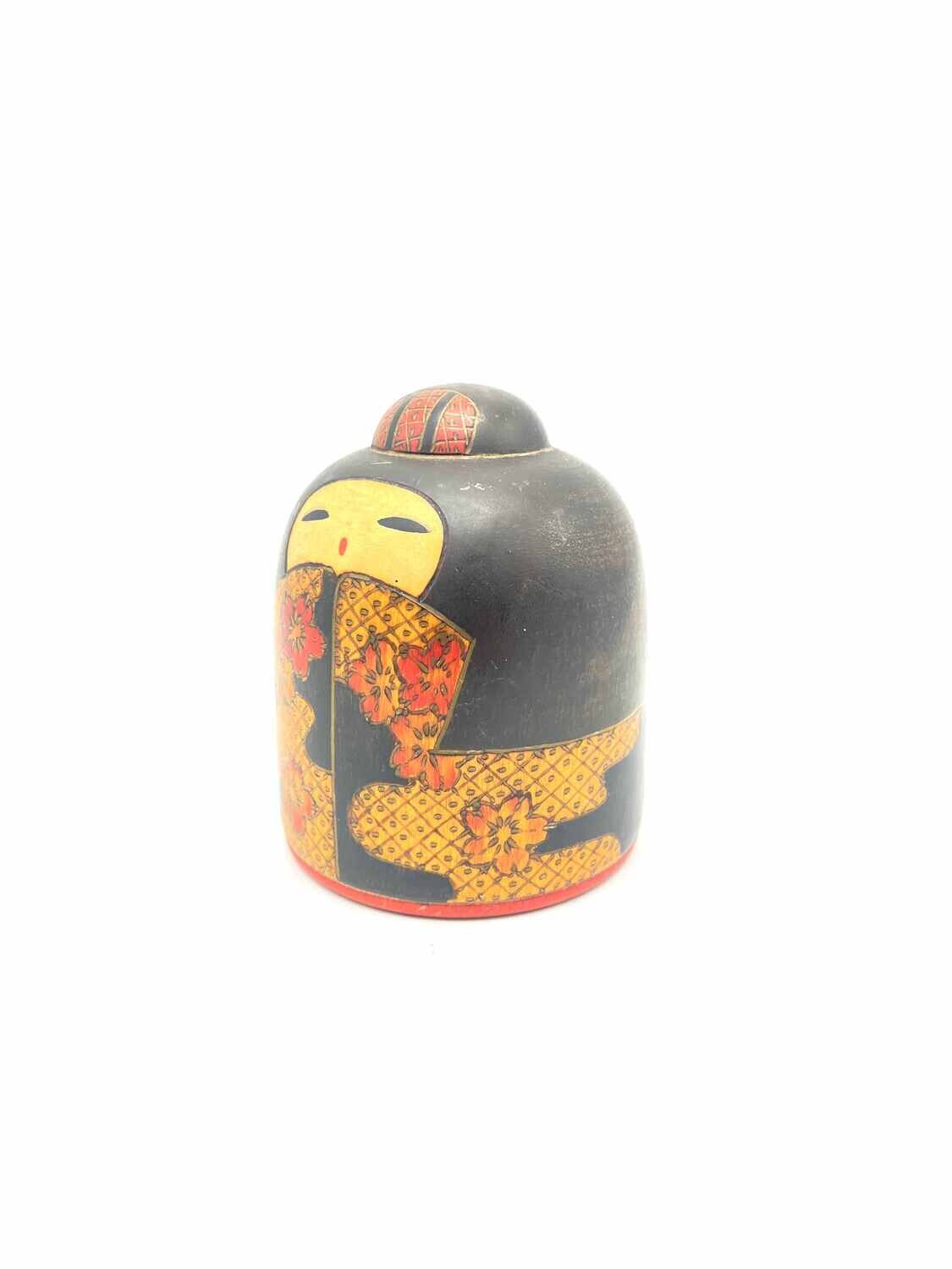 Vintage sosaku kokeshi door Fumio Tomidokoro
