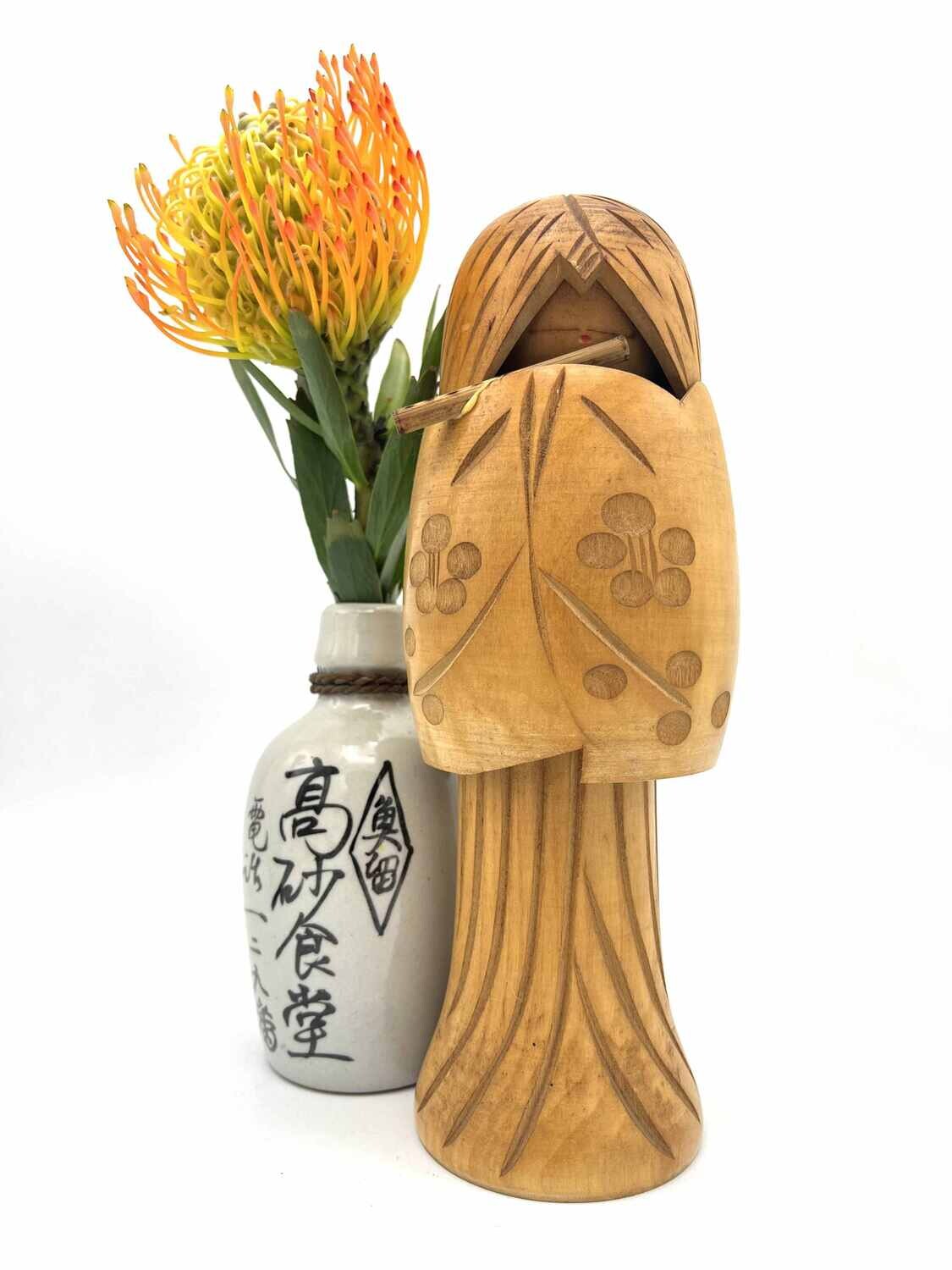 Vintage sosaku kokeshi door Miyashita Hajime