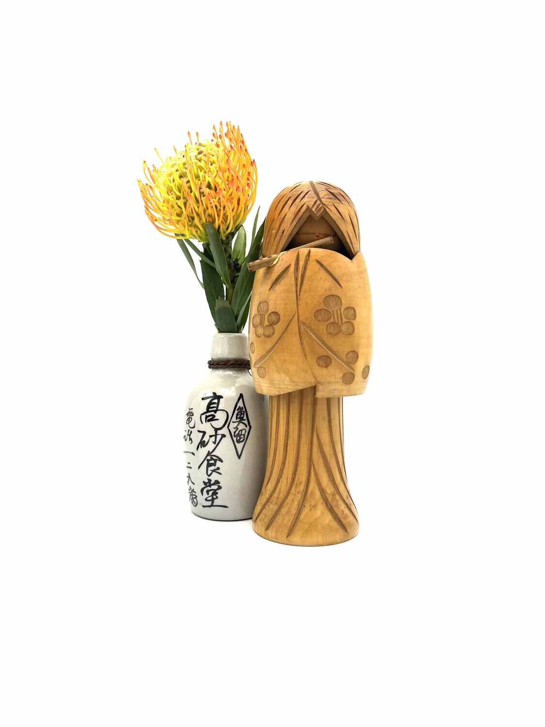 Vintage sosaku kokeshi door Miyashita Hajime