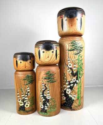 Set of 3 sosaku kokeshi XXXXL
