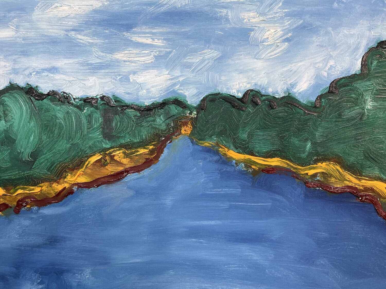 Painting River Landscape