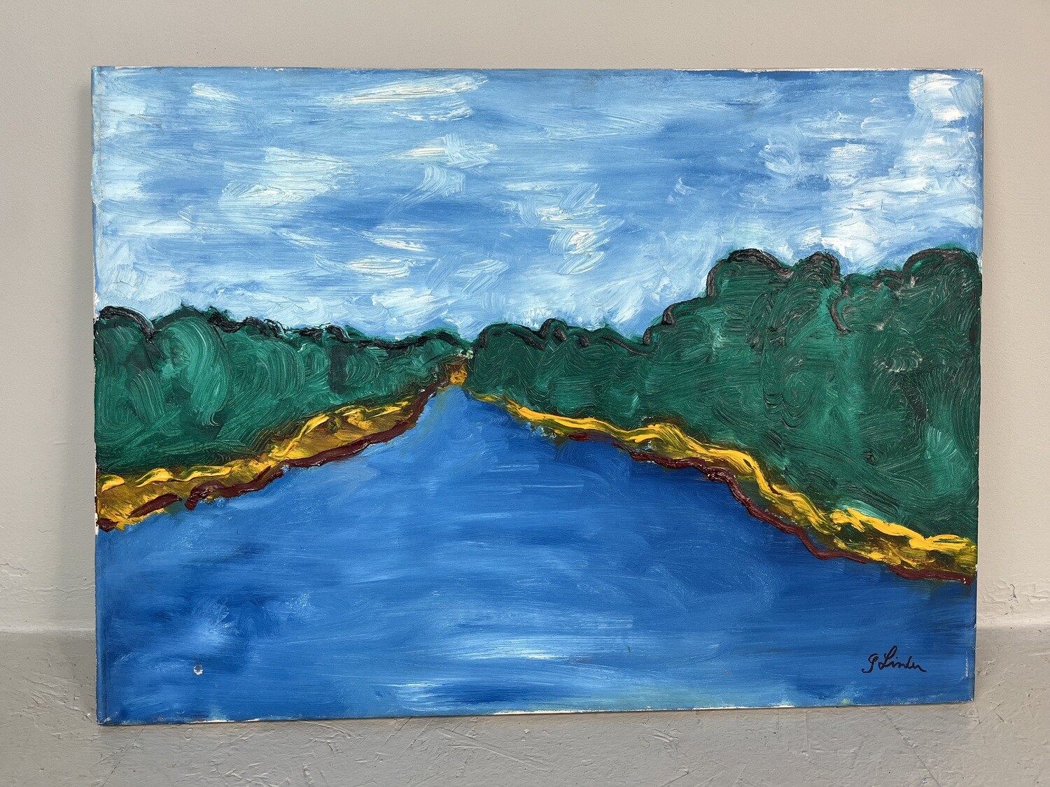 Schilderij Rivierlandschap