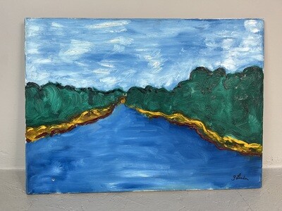 Painting River Landscape
