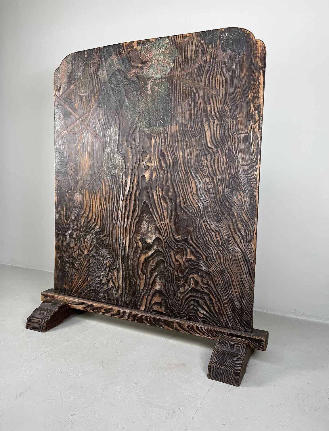 Tsuitate (衝立) met floraal decor- Meiji periode