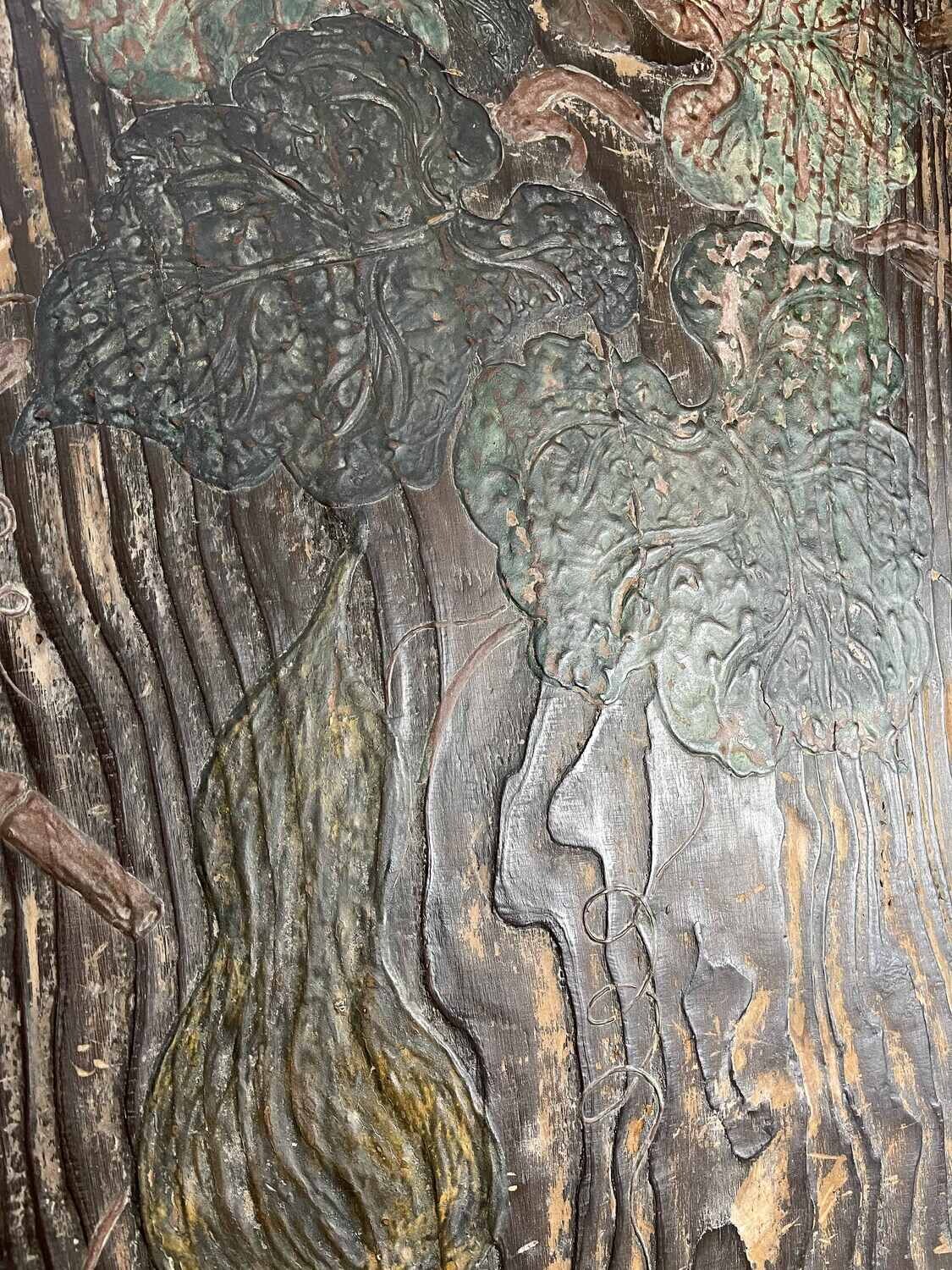 Tsuitate (衝立) met floraal decor- Meiji periode