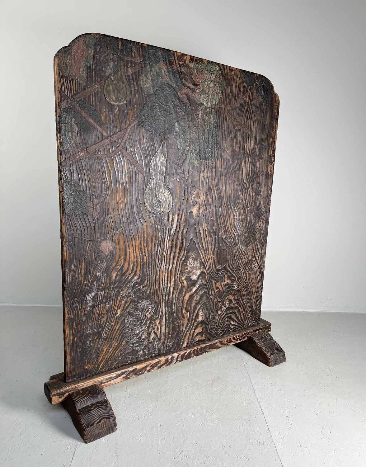 Tsuitate (衝立) met floraal decor- Meiji periode