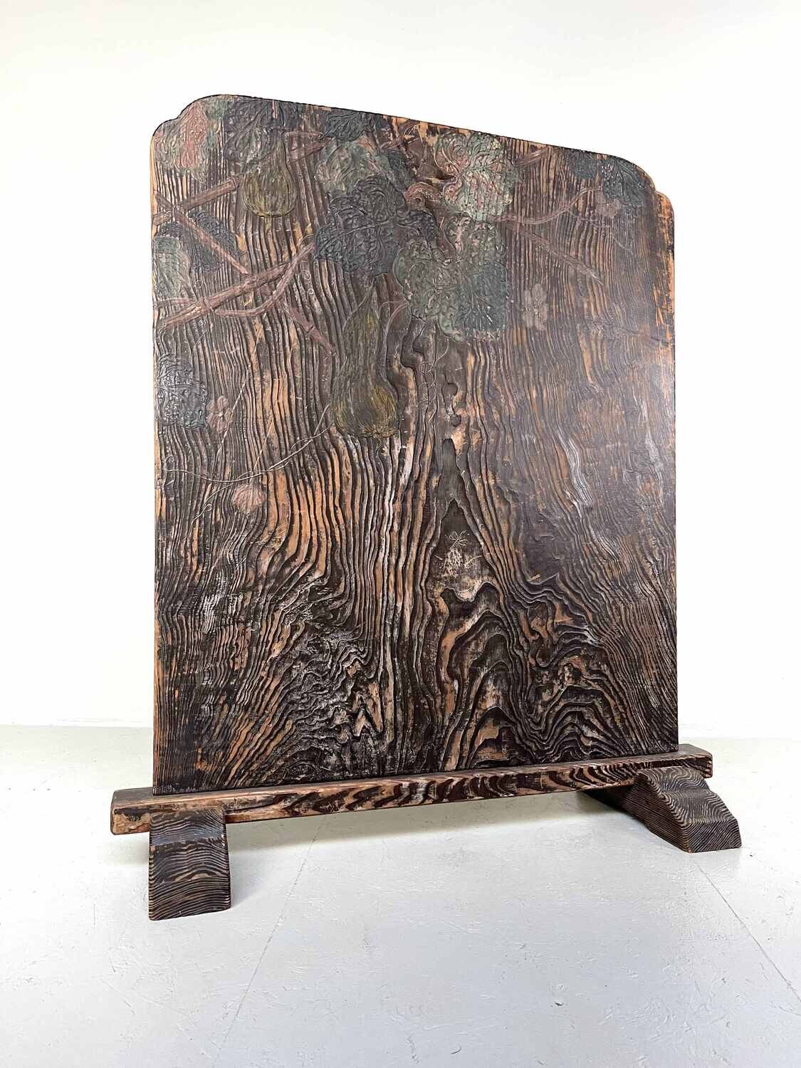 Tsuitate (衝立) met floraal decor- Meiji periode