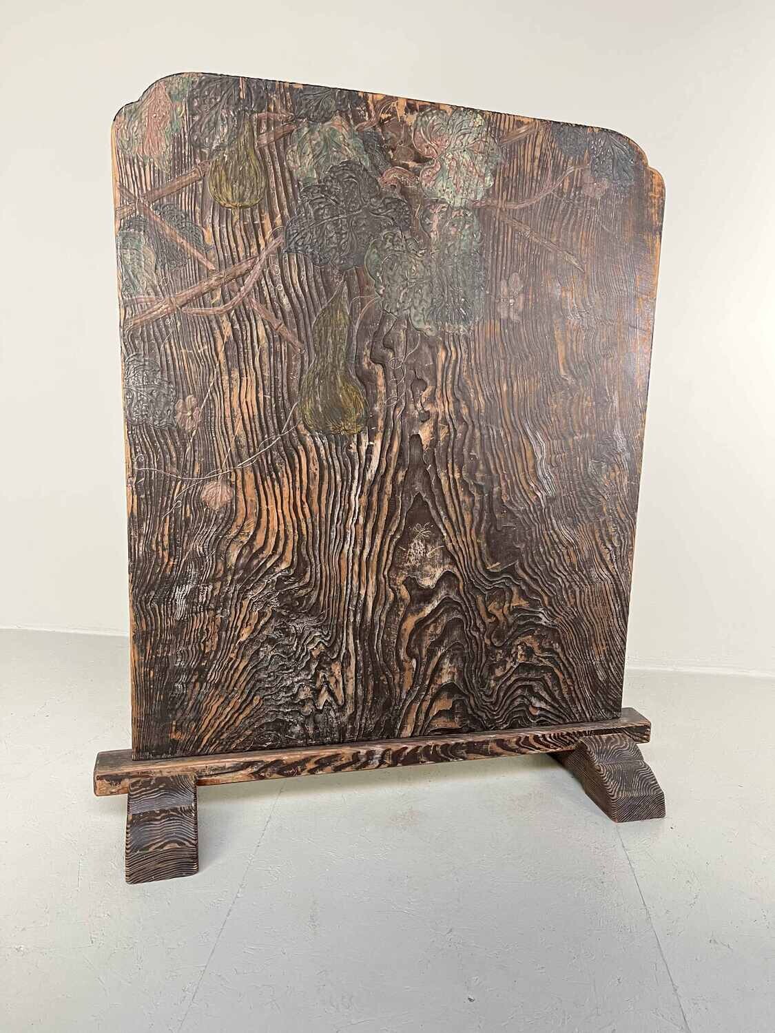 Tsuitate (衝立) met floraal decor- Meiji periode