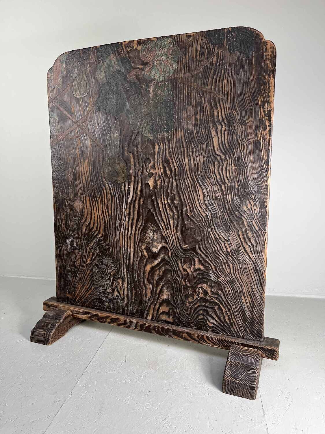 Tsuitate (衝立) met floraal decor- Meiji periode