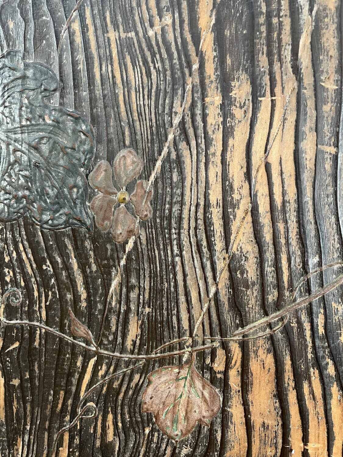 Tsuitate (衝立) met floraal decor- Meiji periode