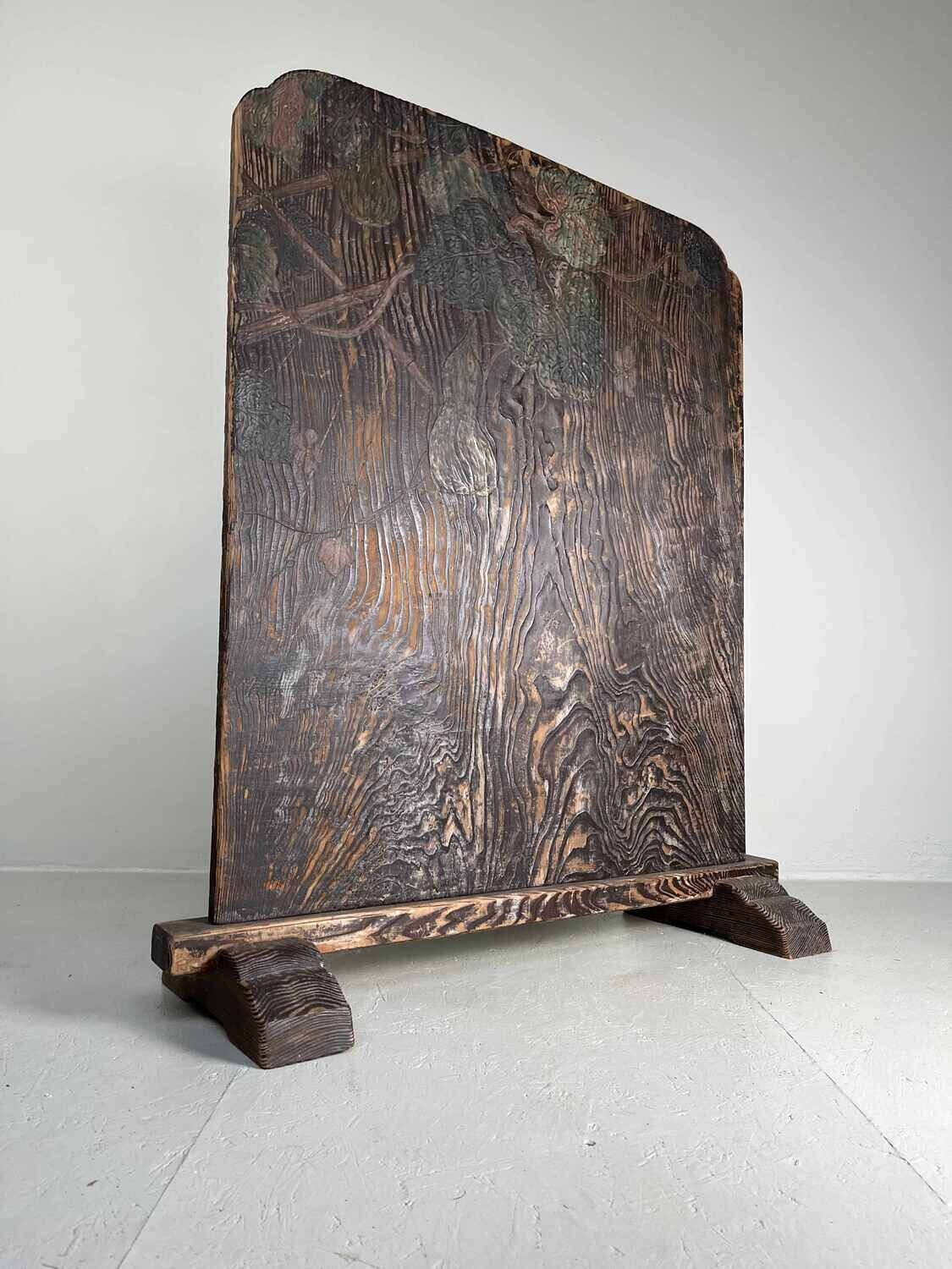 Tsuitate (衝立) met floraal decor- Meiji periode