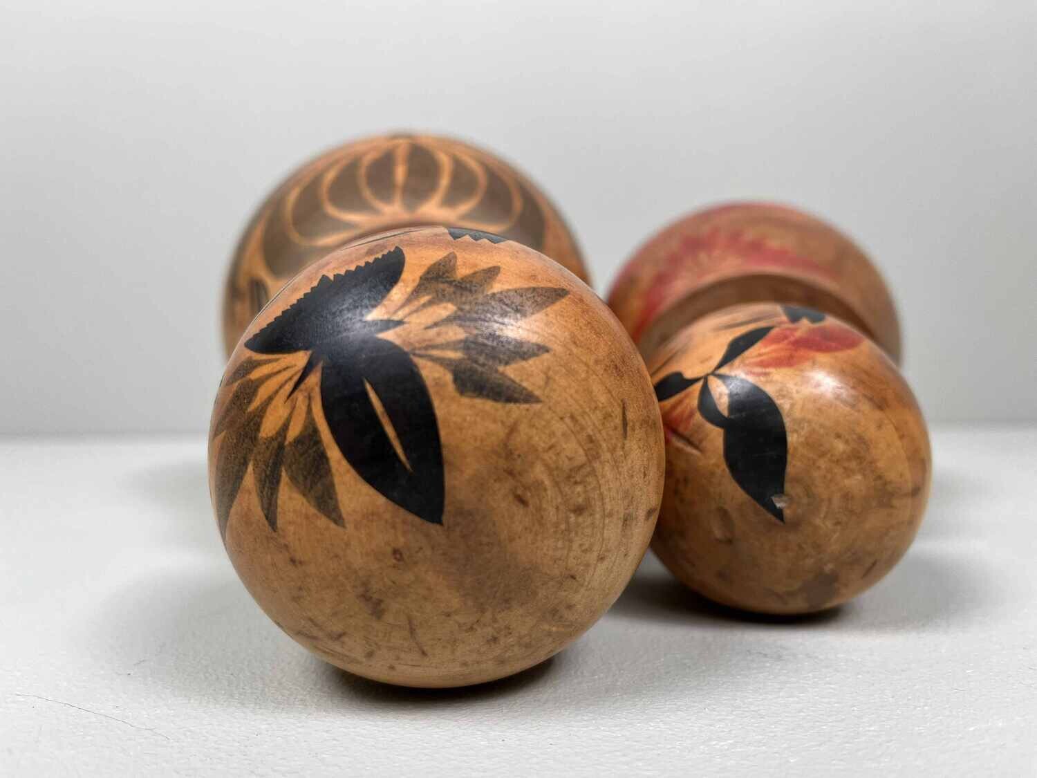 Traditionele Vintage set van 2 Nemariko Kokeshi